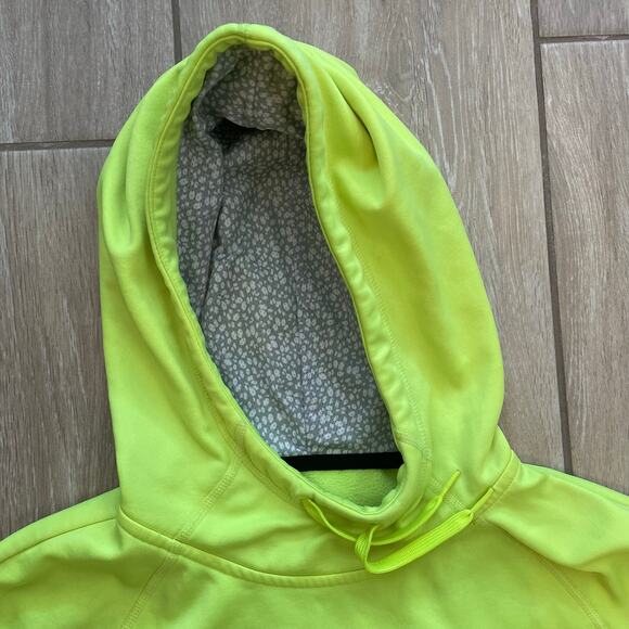 Nike Therma-FIT Neon Green Hoodie Size L Golf Fleece Pullover Sweatshirt - Picture 3 of 10